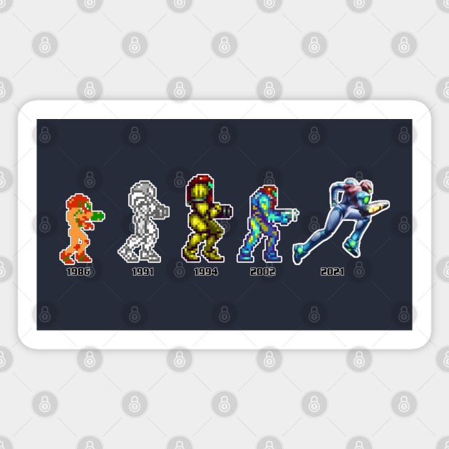 Samus Evolution Sticker by dankdesigns